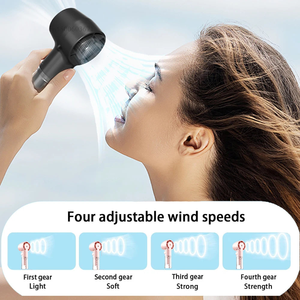 Mini Spray Fan Neck Hanging Humidifier Fan Portable Handheld Fan With 4 Gear Battery Rechargeable Hand Fan For Outdoor Child
